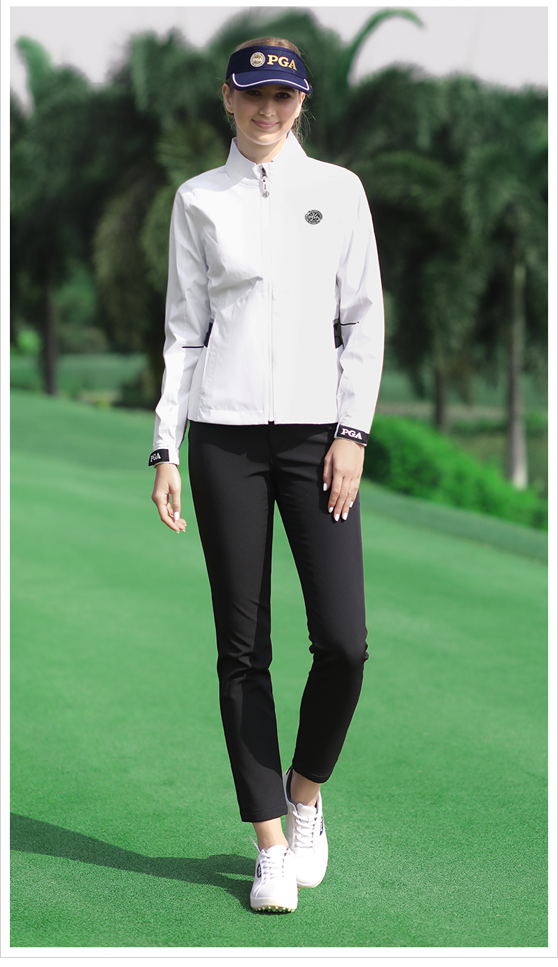 美国PGA 新品高尔夫外套女春夏季套装时尚御寒防风衣暗藏口袋