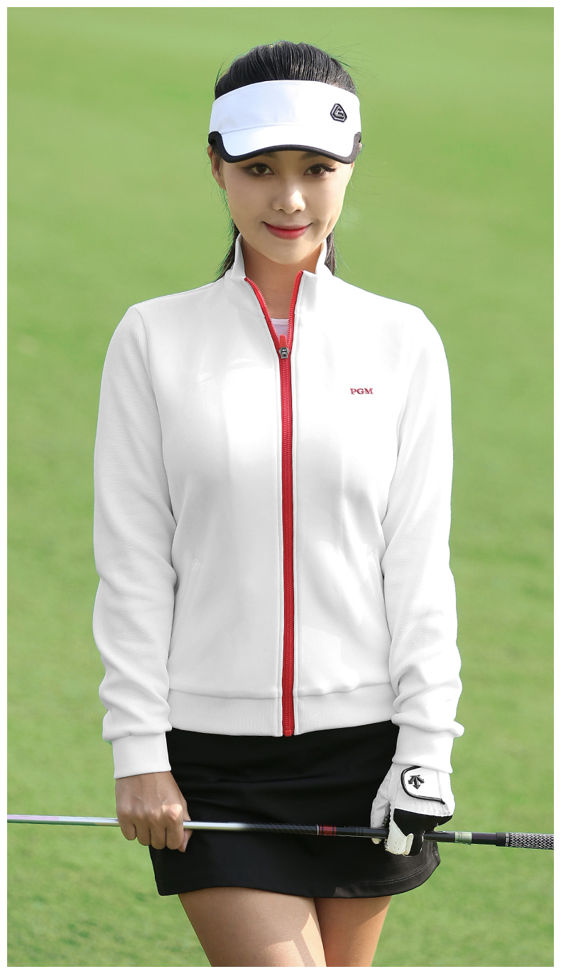 PGM 高尔夫外套女士服装秋冬季风衣女装2021新款防风防雨加厚保暖