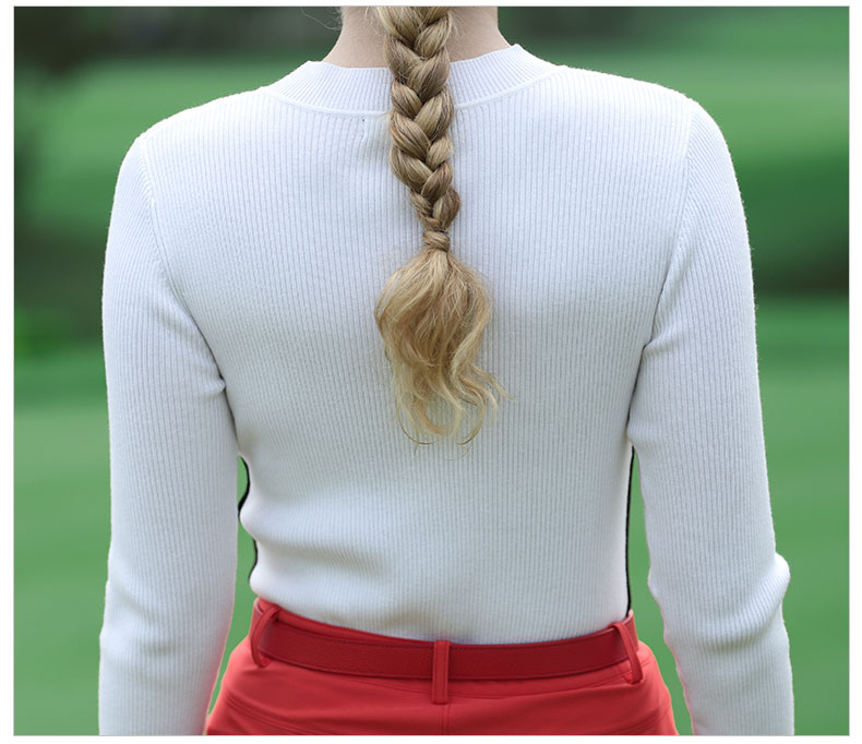 美国PGA 2021新品高尔夫球衣服女士长袖毛衣春季柔软服装时尚防寒
