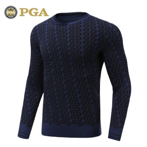 美国PGA 秋冬季新品 高尔夫男士长袖毛衣 柔软有弹力 保暖防寒