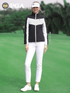 美国PGA高尔夫马甲女/长袖外套防水防风衣套装可拆卸袖子背心