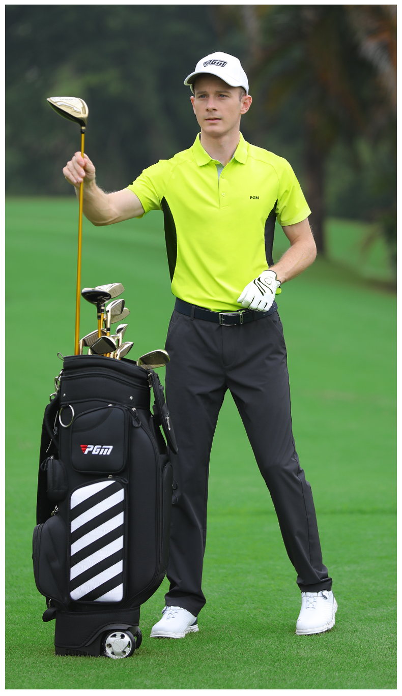 PGM 2021夏季 高尔夫男装短袖t恤透气网速干衣服golf球衣上衣服装