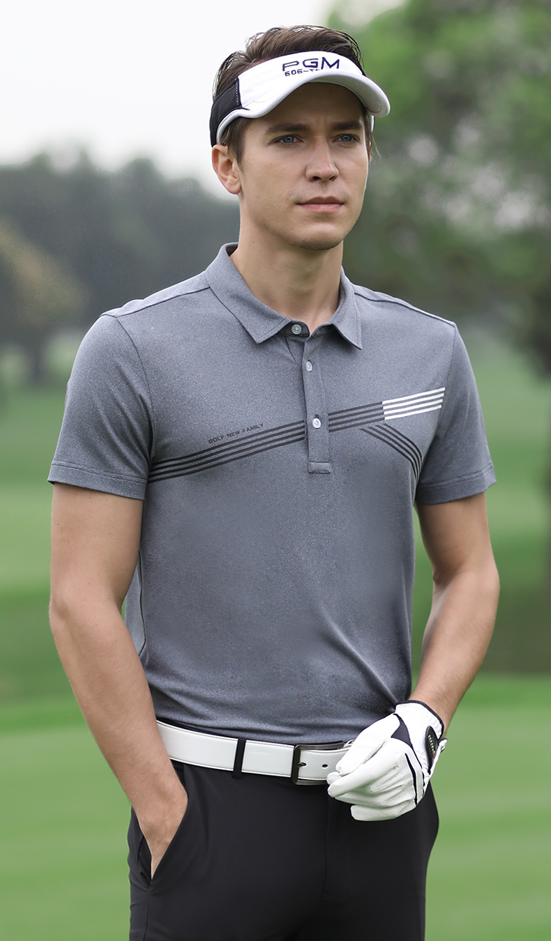 PGM 2021夏季 高尔夫男装短袖t恤透气速干面料golf上衣服装