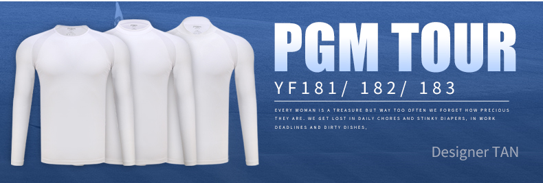 PGM 透气孔 高尔夫防晒衣男装冰丝打底衫夏季长袖t恤golf上衣服装