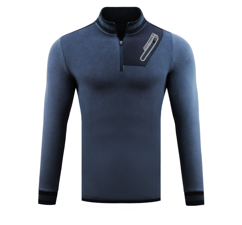 PGM 高尔夫服装男士秋冬季保暖外套衣服长袖t恤golf拉链立领上衣