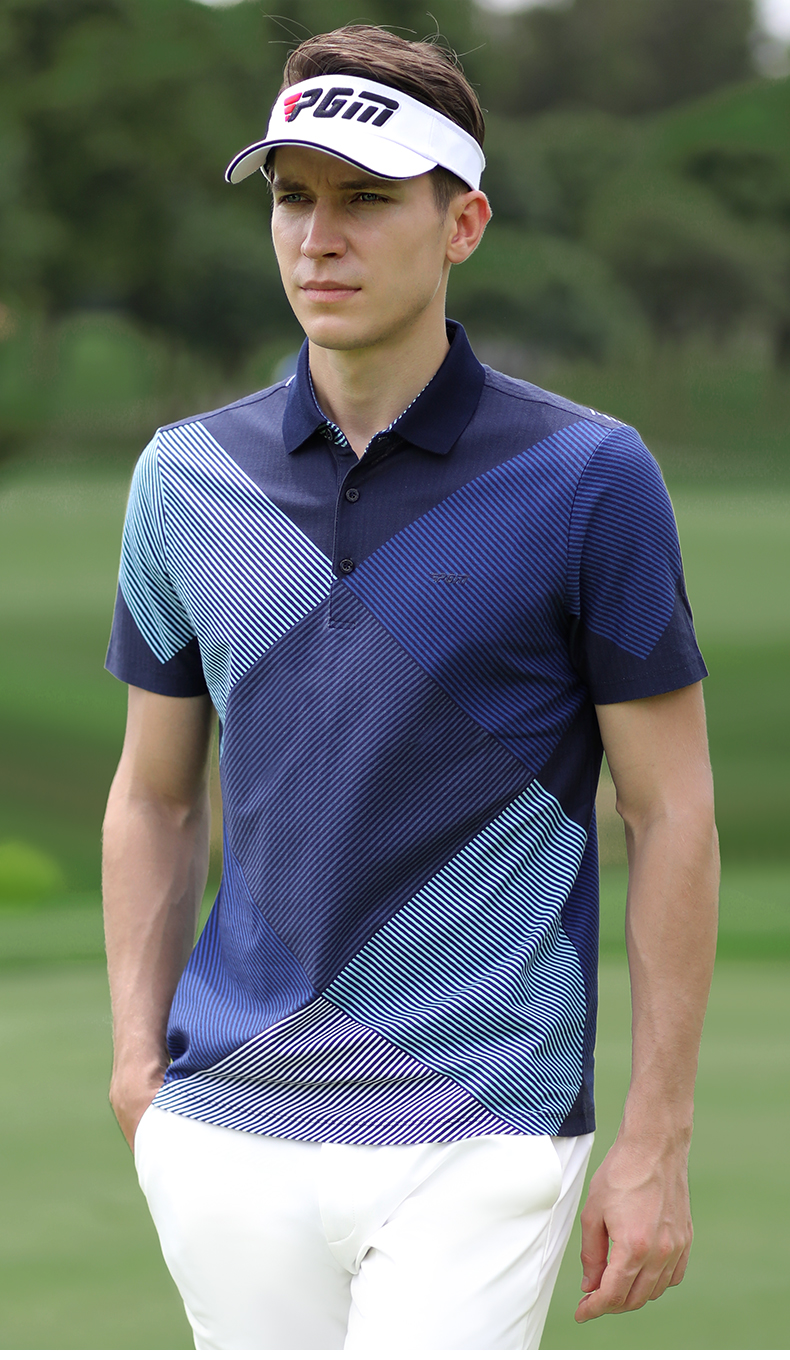 PGM 2021新款 高尔夫服装男士短袖t恤golf休闲类纯棉男装上衣衣服