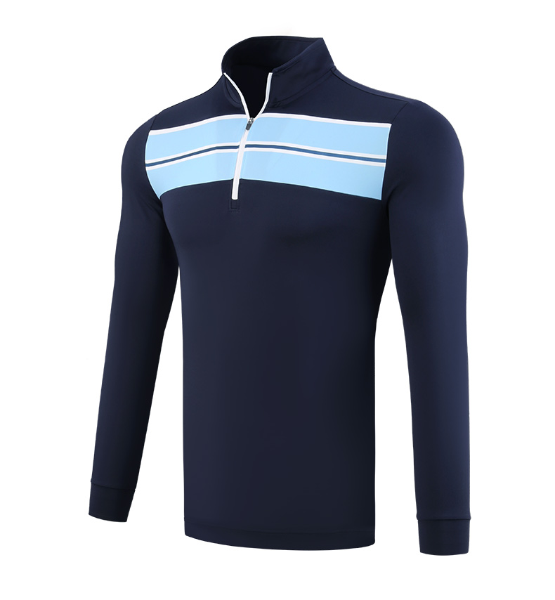 美国PGA 高尔夫服装 男士长袖T恤 秋冬季保暖 拉链衣领 比赛同款