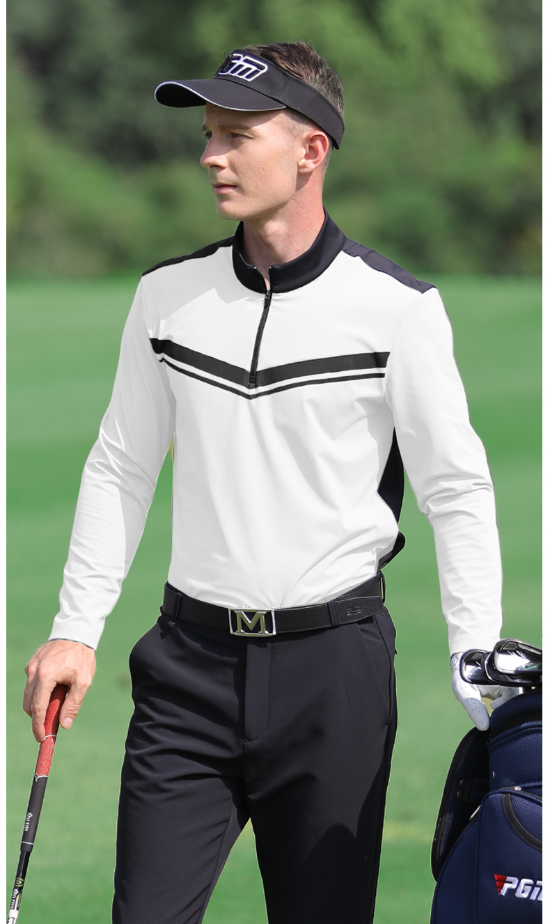 PGM 秋冬季高尔夫服装男装男士长袖t恤polo衫 golf球衣服上衣