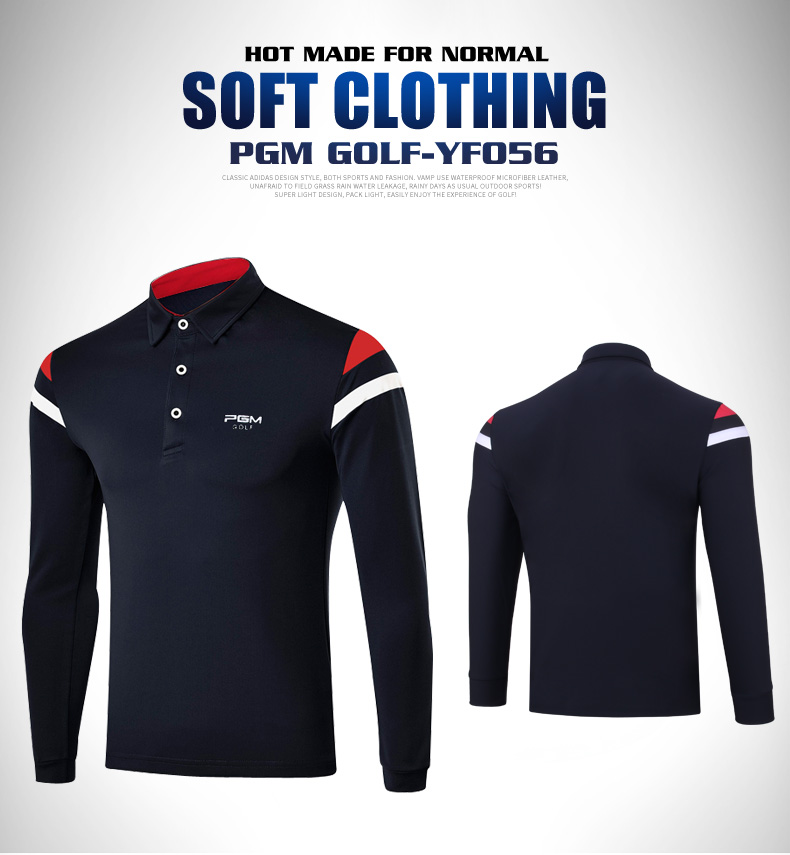 PGM 高尔夫球衣服男装长袖t恤golf保暖上衣Polo衫 秋季golf服装