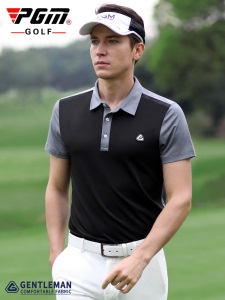 PGM 高尔夫服装男士短袖t恤透气速干golf上衣服男装夏季比赛球服