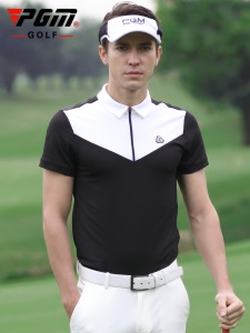PGM 高尔夫服装男短袖t恤夏季透气速干透气上衣运动衣男装衣服