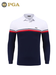 美国PGA 秋冬季新品 高尔夫服装 男士长袖T恤 POLO衫 柔软保暖