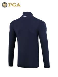 美国PGA 高尔夫服装 男士长袖T恤 秋冬季保暖 拉链衣领 比赛同款