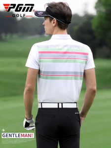 PGM 2021夏季 高尔夫男装短袖T恤舒适透气型衣服运动上衣服装男