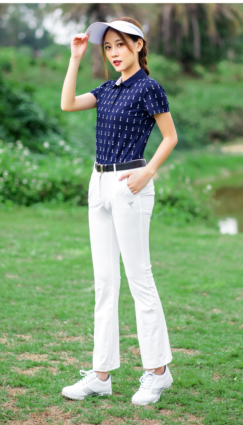 PGM 正品新品 高尔夫服装女衣服套装夏季运动服上衣速干短袖T恤