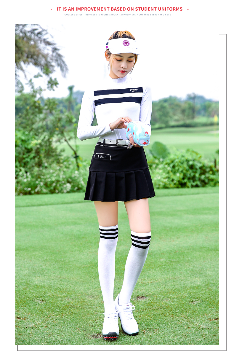 PGM新款高尔夫女装 韩国版衣服女士春夏季服装 长袖T恤打底衣裙子