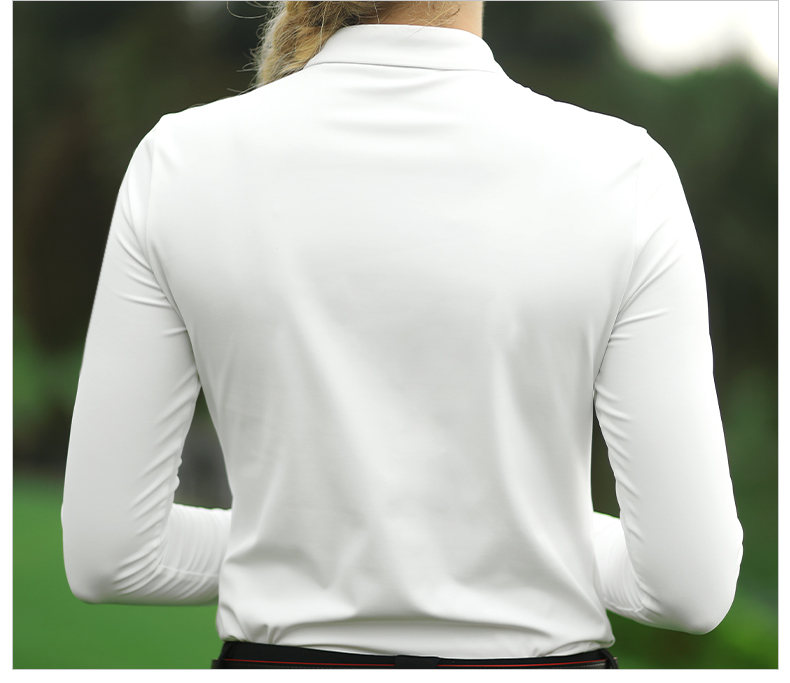 美国PGA 2021高尔夫长袖t恤女春夏季拉链翻领球衣运动服装上衣服