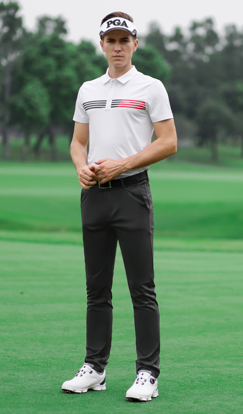 美国PGA 2021秋季高尔夫裤子加厚磨绒长裤 保暖运动长裤 弹力腰带