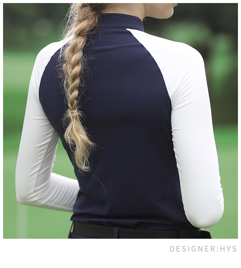 PGM高尔夫套装女装夏季2021新品运动t恤九分裤子显瘦长袖上衣服装