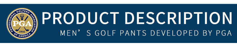 美国PGA 高尔夫裤子 秋季男士长裤 加绒版运动球裤 高弹面料 修身