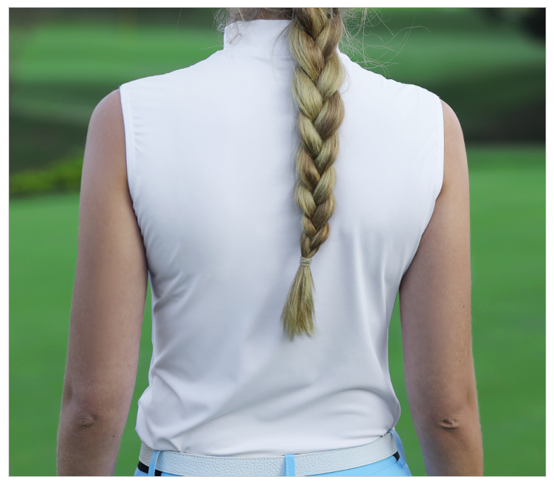 美国PGA 2021夏季新品 高尔夫女士衣服 无袖上衣T恤 弹力速干服装