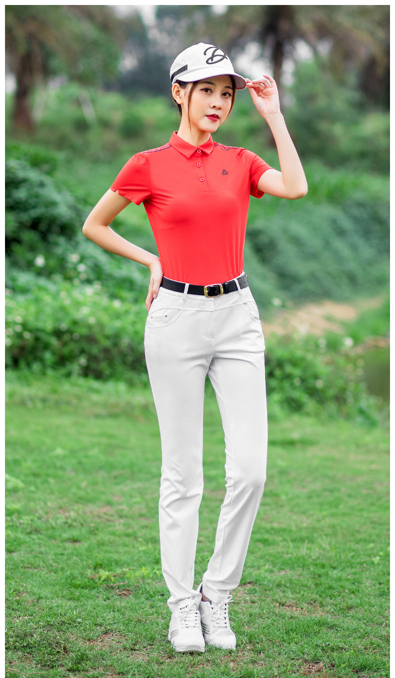 PGM 正品夏季新品高尔夫女装套装 短袖T恤肩织带短袖上衣透气速干