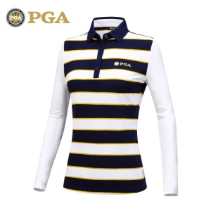 美国PGA 2021新款高尔夫球衣春夏服翻领POLO衫舒适时尚服装上衣女