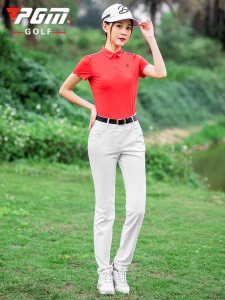 PGM 正品夏季新品高尔夫女装套装 短袖T恤肩织带短袖上衣透气速干