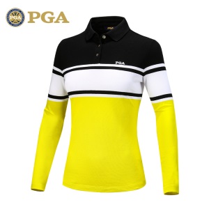 美国PGA高尔夫球衣服女春夏季2021新品高尔夫长袖女士翻领POLO衫