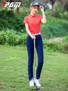 PGM 正品夏季高尔夫服装女士新品短袖T恤上衣时尚透气运动衣服