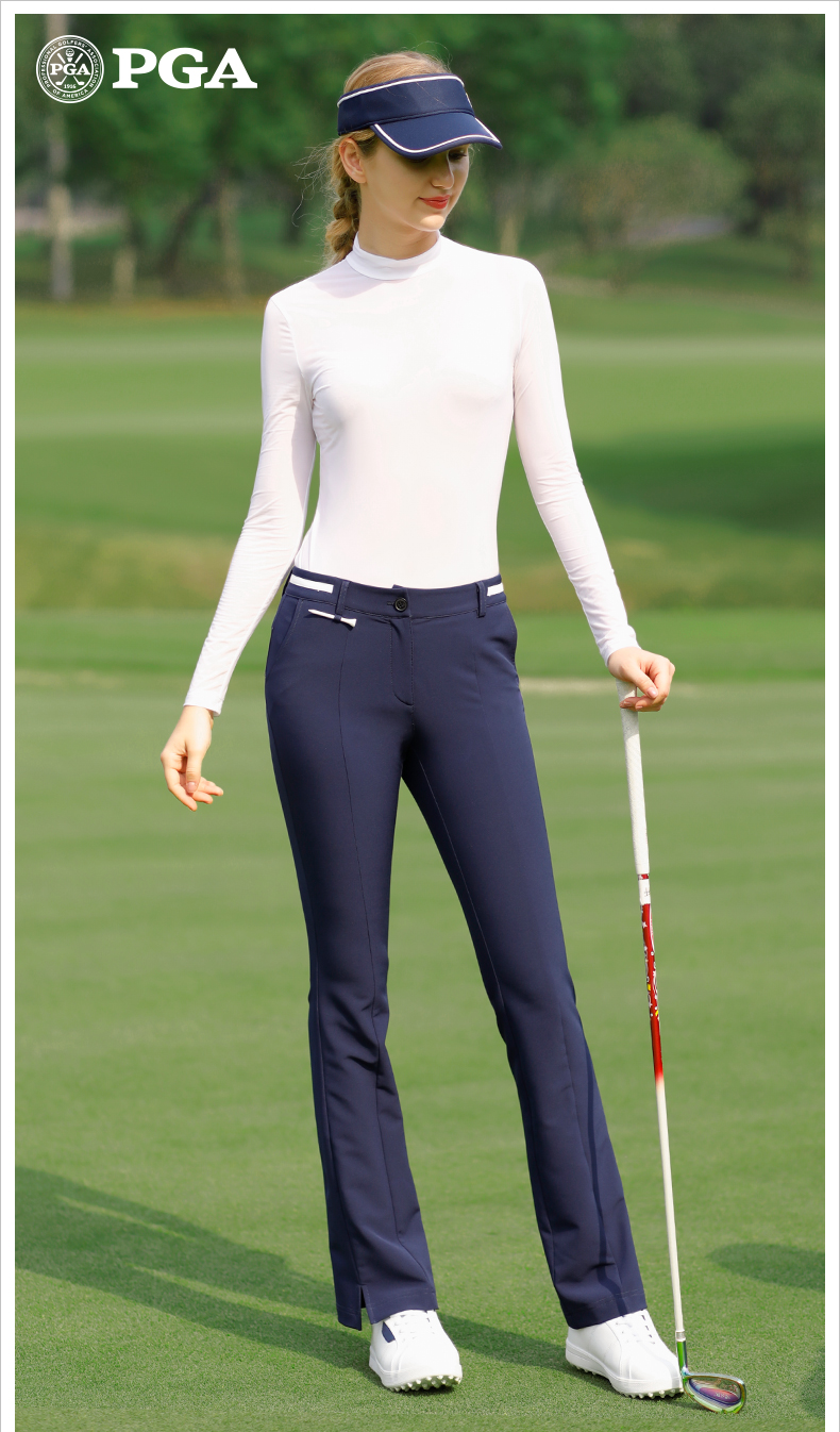 美国PGA 2021高尔夫女裤夏季高尔夫球裤子女弹力时尚喇叭阔腿长裤
