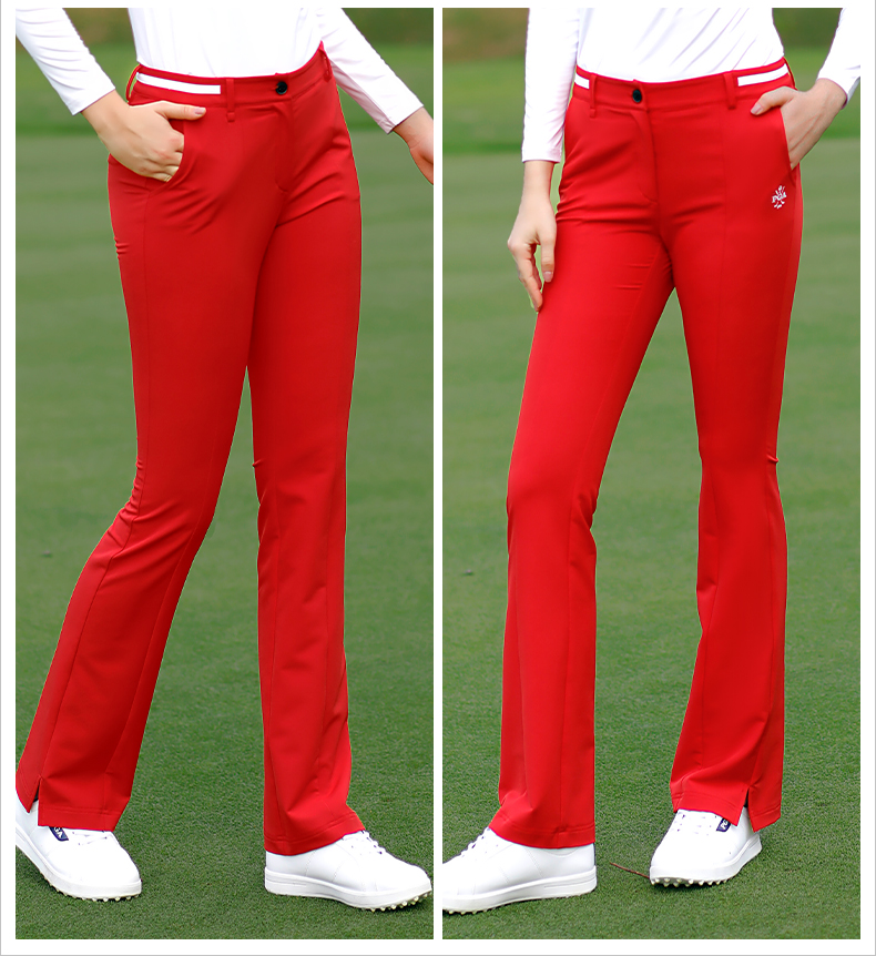 美国PGA 2021高尔夫女裤夏季高尔夫球裤子女弹力时尚喇叭阔腿长裤
