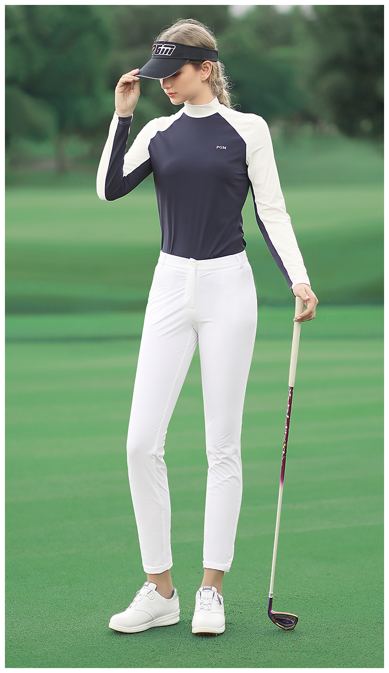 PGM高尔夫女裤夏季运动裤子2021新舒适golf球裤修身显瘦九分裤