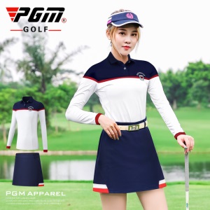 PGM新款高尔夫裙子女士夏季裙裤拼接条纹百褶裙golf短裙半身裙