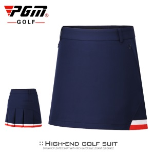 PGM新款高尔夫裙子女士夏季裙裤拼接条纹百褶裙golf短裙半身裙