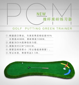 PGM 90*300cm 室内高尔夫推杆练习器家庭办公室迷你果岭套装地毯