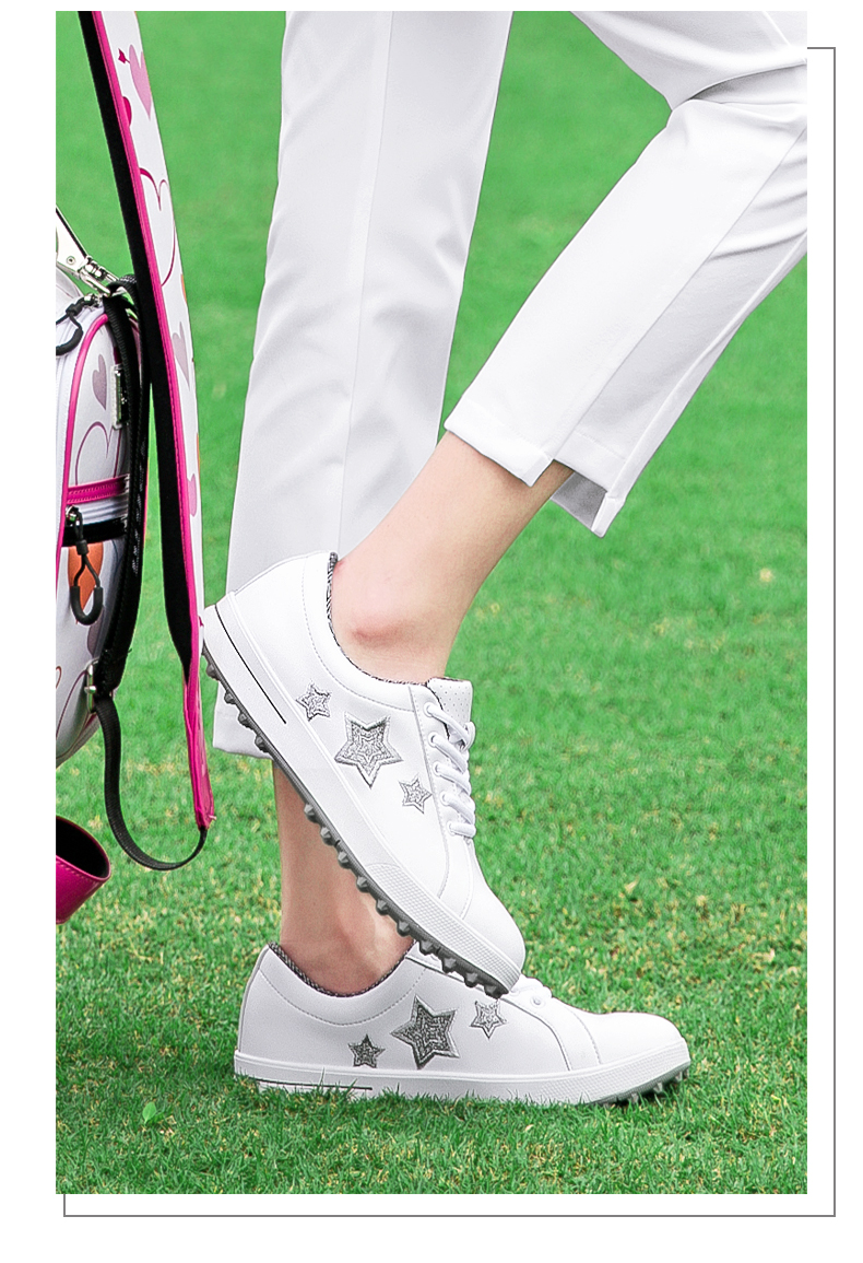 PGM!新高尔夫球鞋女士防水鞋子柔软小白鞋韩版运动鞋无钉鞋底女鞋