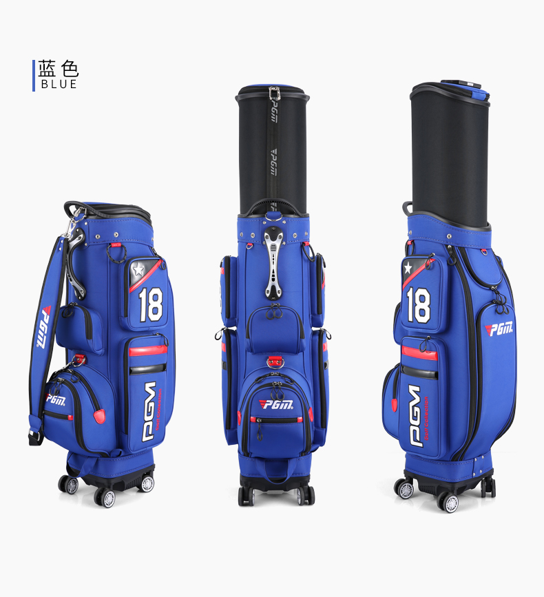 PGM 2021新款高尔夫球包男轻便航空托运包四轮平推伸缩包防水包袋