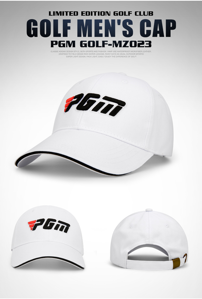 PGM 2021新品高尔夫球帽子男士运动帽子女士透气遮阳帽可调节大小