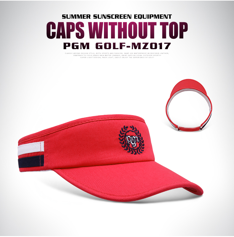 PGM 新款正品高尔夫球帽女士无顶帽子夏秋季遮阳帽可调节空顶帽