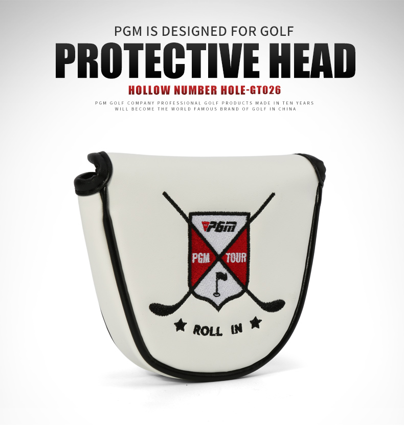 PGM 高尔夫杆头套 推杆保护套半圆 磁吸闭合 绒面内里 球杆套帽套