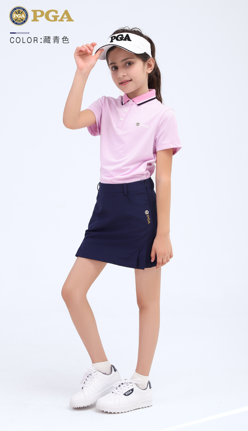美国PGA高尔夫球裙女童夏季裙子2021新儿童服装裤裙休闲舒适短裙