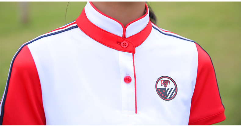 PGM儿童高尔夫球衣服夏季女童网球服装套装青少年golf短袖T恤裙子