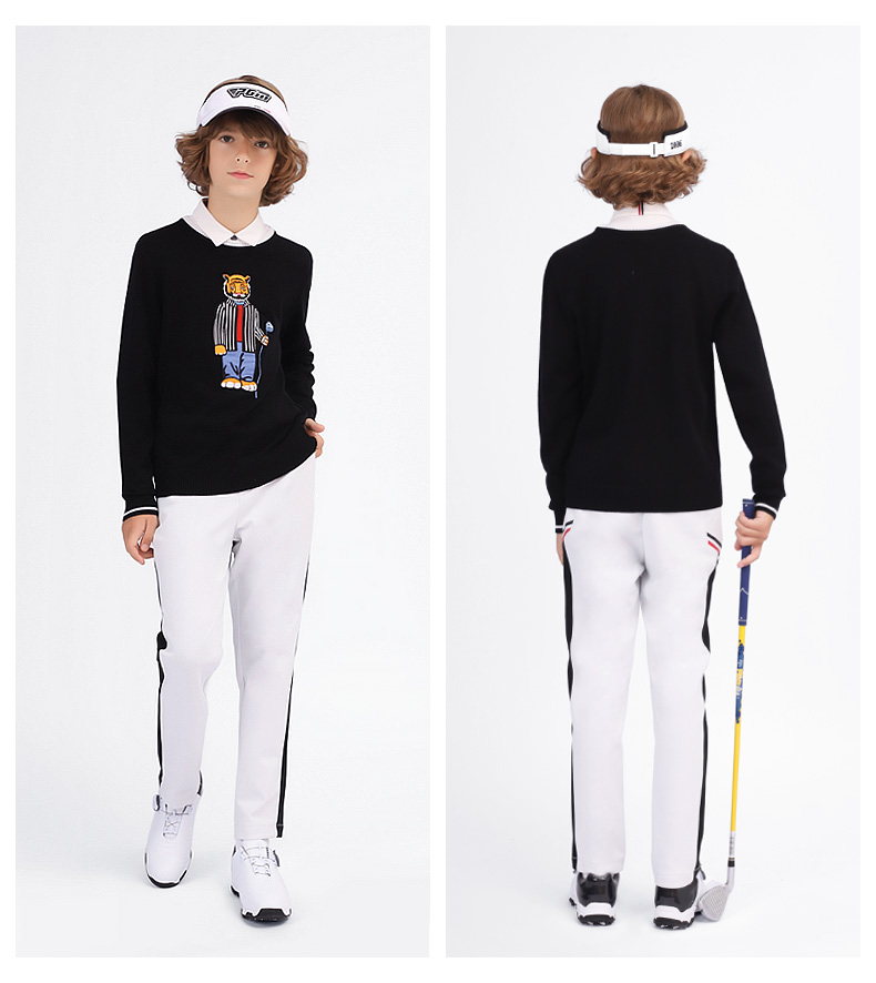 PGM 2021秋冬高尔夫服装 男童长袖t恤圆领保暖加厚丝光羊毛golf