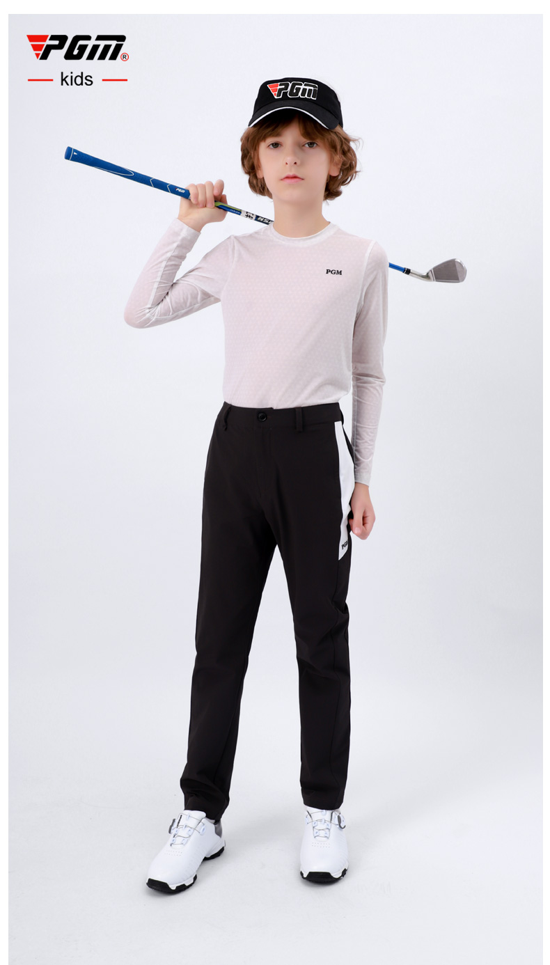 PGM青少年高尔夫服装夏2021新款男童打底衫衣服UPF40+童装防晒衣