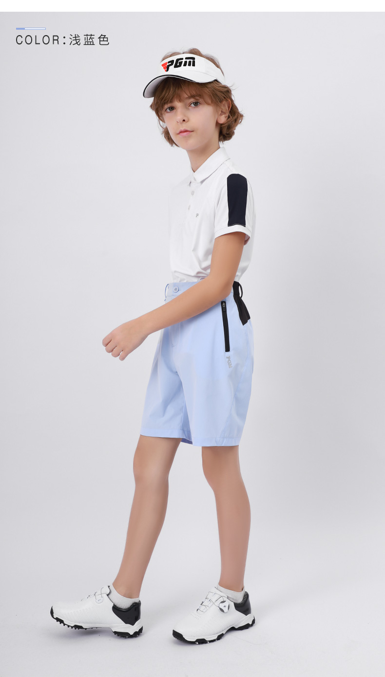 PGM儿童高尔夫裤子男童夏季新品运动短裤2021弹力腰带青少年服装