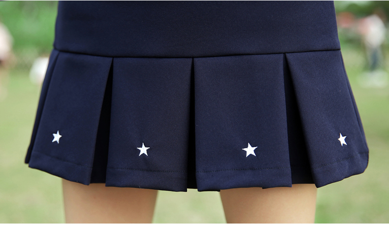PGM儿童高尔夫服装女童装青少年golf衣服套装夏季短袖T恤百褶裙子