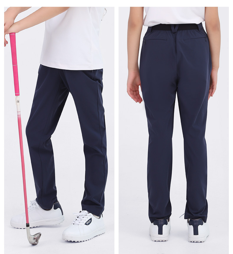 美国PGA儿童高尔夫裤子青少年运动长裤夏季球裤速干弹力腰女童装
