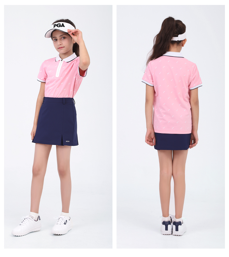 美国PGA儿童高尔夫球服2021新女童夏季服装裙子套装短袖衣服童装
