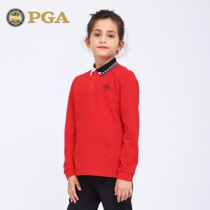 美国PGA 2021新款 儿童高尔夫衣服 女童春夏服装 长袖T恤运动童装
